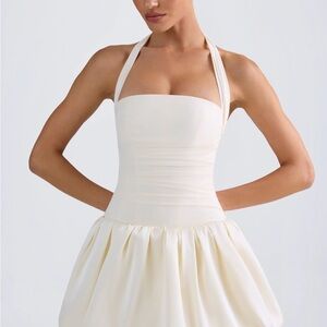 Bubble Hem Corset Halter Dress